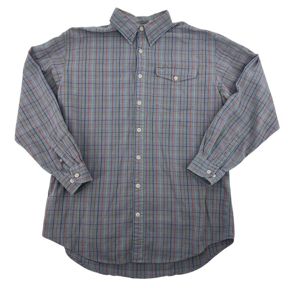 L.L. Bean Vintage 100% Cotton Button Down Shirt Long Sleeve 80s Large Tall